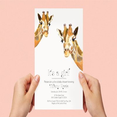 Animal Birthday Party Invite, Woodland Party Invitation, Giraffe Invitation, Kids Birthday