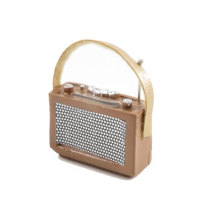 Melody Jane Dolls Houses Dollhouse 1960's Tan Transistor Radio Miniature 1:12 Scale Accessory