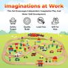 On Track USA Wooden Train Set 100 Piece All in One Wooden Toy Train Tracks Set with Magnetic Trains and Railway Accessories, Comes in A Clear Container, Compatible with All Major Brands view 2