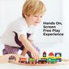 On Track USA Wooden Train Set 100 Piece All in One Wooden Toy Train Tracks Set with Magnetic Trains and Railway Accessories, Comes in A Clear Container, Compatible with All Major Brands view 4