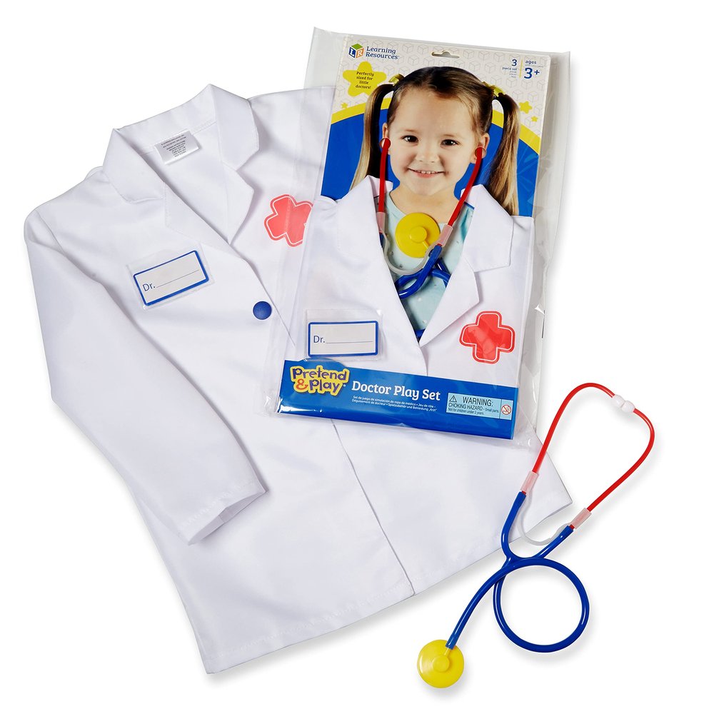 Learning Resources Doctor Play Set - 3 Pieces, Ages 3+, Pretend Costume for Kids, Preschool Games, Gifts for Boys and Girls