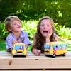 Cuddle Barn | Wheelie 8" School Bus Singing Stuffed Animal Plush Toy | Mouth Moves and Eyes Light Up | Sings Wheels on The Bus view 4