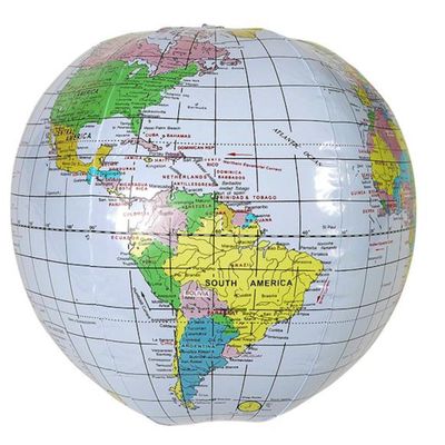 16 Inch World Globe Inflates 2 Globes Per Order