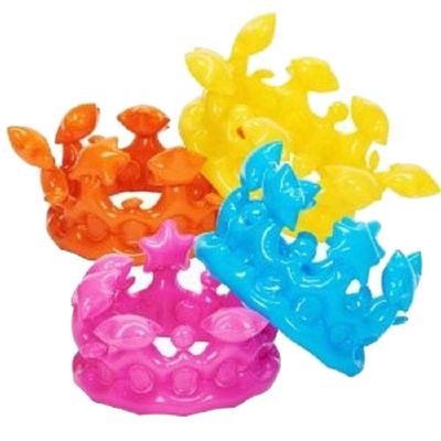 2 ASST COLOR GIANT SIZE INFLATABLE KING/QUEEN BLOWUP CROWNS