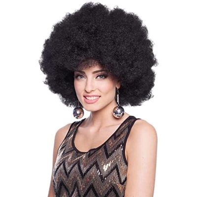 Folat 26840 Schwarze Afro-Percke XL Black Wig