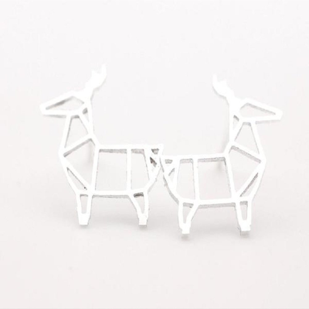Silver Deer Cutout Earrings