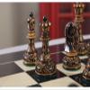 The Burnt Dubrovnik Chess Pieces - Pieces Only - 3.75" King - Burnt Boxwood & Natural Boxwood view 2