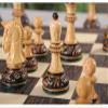 The Burnt Dubrovnik Chess Pieces - Pieces Only - 3.75" King - Burnt Boxwood & Natural Boxwood view 3
