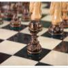 The Burnt Dubrovnik Chess Pieces - Pieces Only - 3.75" King - Burnt Boxwood & Natural Boxwood view 4