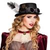 Boland 54502 - Specspunk Hat with Glasses and Gears for Women, Black, Accessory, Headwear, Steampunk, 80s, Theme Party, Carnival view 2