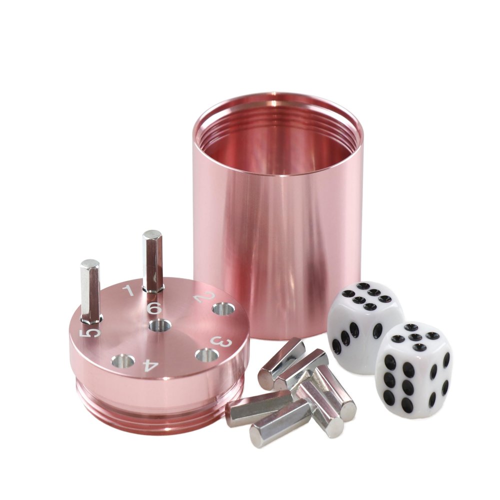 BestSaller 3006 Aluminum Super Six Dice Game, Rose Gold, 5 cm