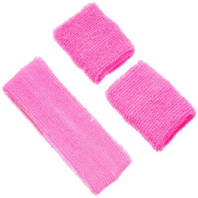 Boland 01895 Sweatbelt and Cuffs, Pink, One Size, Rose