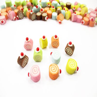 Dollhouse Miniatures Food Lot 10 Loose Color Roll Cake Supply Charms 13670