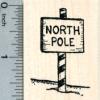 North Pole Sign Rubber Stamp, Christmas Santa Series view 1