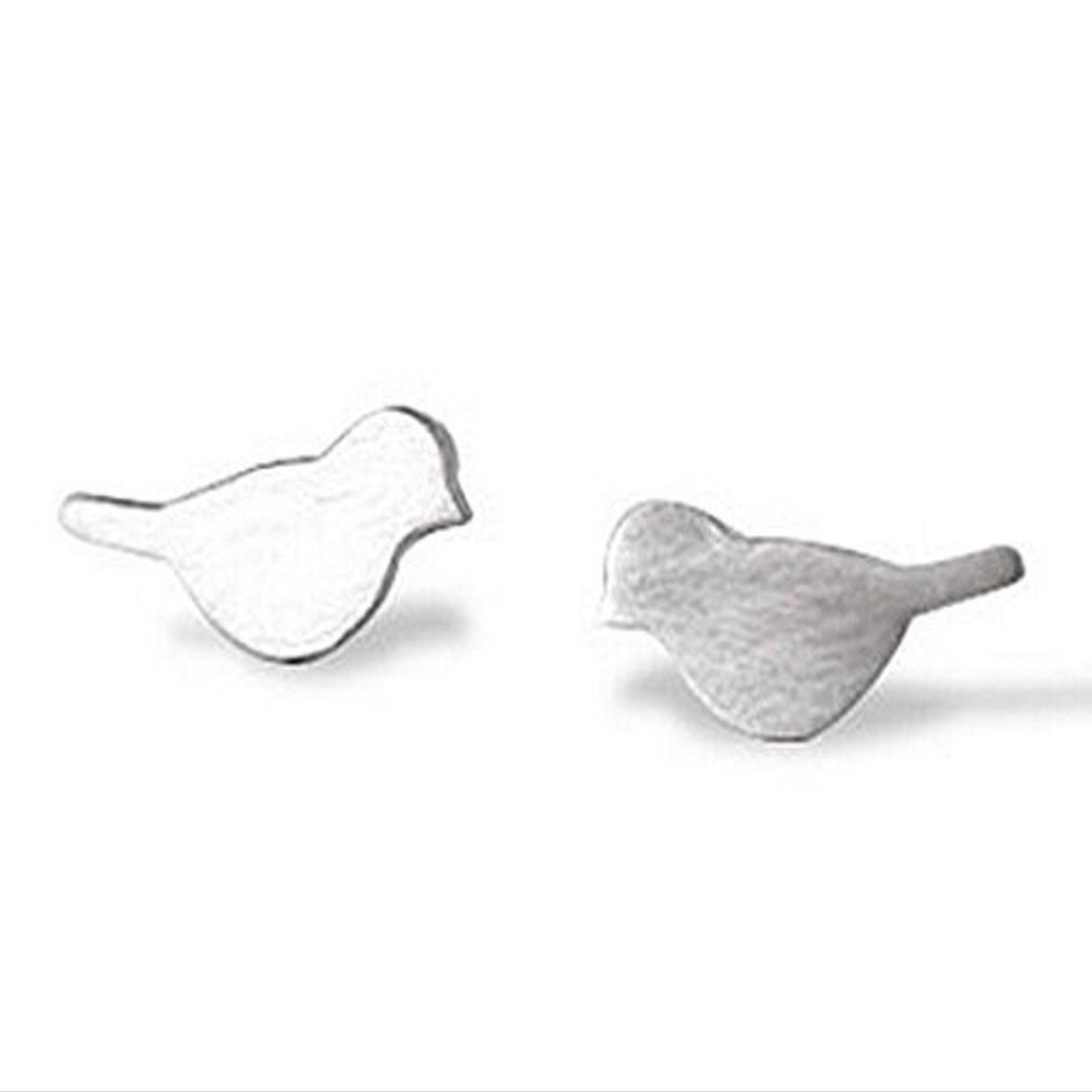 Silver Bird Pierced Earrings