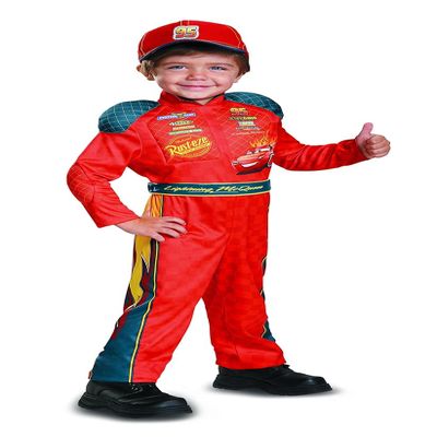 Disguise Cars 3 Lightning McQueen Classic Toddler Costume, Red, Medium (3T-4T)
