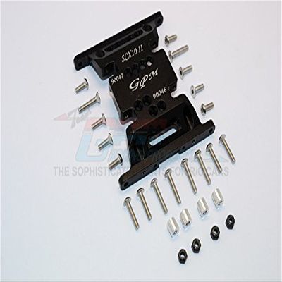 Axial SCX10 II Upgrade Parts (AX90046, AXI90075) Aluminum Gear Box Bottom Mount - 1Pc Set Black