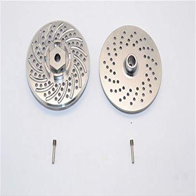 GPM For HPI Savage XL Flux Upgrade Parts Aluminum Wheel Hex Claw With Brake Disk - 2Pcs Set Gray Silver