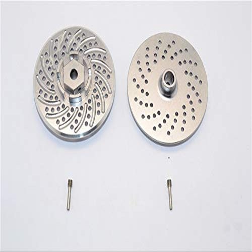 GPM For HPI Savage XL Flux Upgrade Parts Aluminum Wheel Hex Claw With Brake Disk - 2Pcs Set Gray Silver