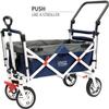 Creative Outdoor Collapsible Stroller Wagon with Seat Belts & Adjustable Handle  Foldable Utility Cart with Removable Canopy for Kids, Gear & Travel  Ideal for Beach, Park & Outdoor Fun - Navy Blue view 2