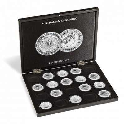 Leuchtturm LIGHTHOUSE - VOLTERRA Coin Display Case for 20 "Australian Kangaroo 1 oz. Silver Coins in GRIPS41 Capsules