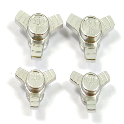 Dhawk Racing Aluminum Wheel Lock Offs Silver for Team Associated RC10 6192