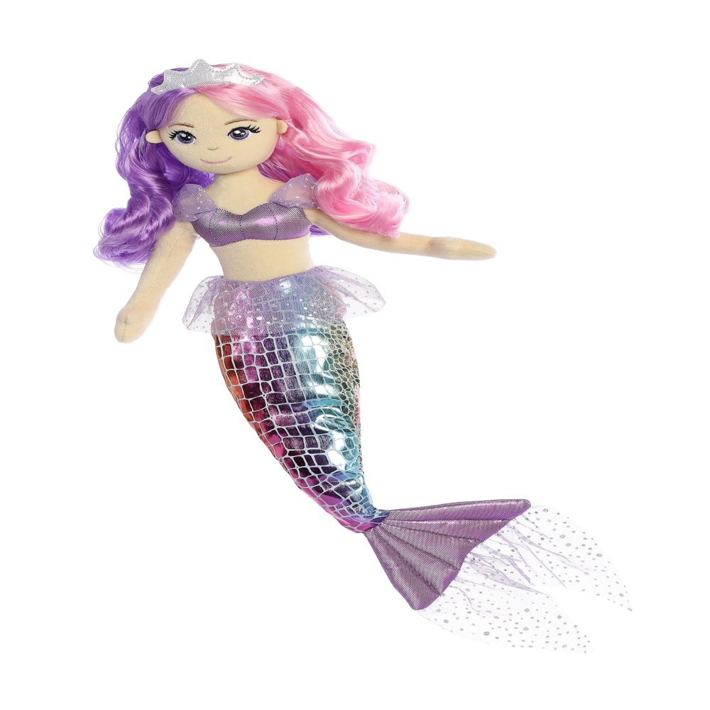 Aurora Enchanting Sea Sparkles Rainbow Sea Iris Stuffed Doll - Imaginative Play with Magical Companions - Perfect for Kid's Birthdays and Celebrations - 17.5 Inches