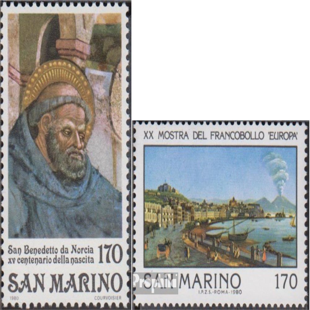 San Marino 1205,1209 (Complete.Issue.) unmounted Mint/Never hinged ** MNH 1980 Benedikt of nursia, Philately (Stamps for Collectors) Christianity