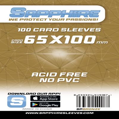100 Sleeves Sapphire 7 Wonders 65x100 Bustine Protettive x Giochi da Tavolo
