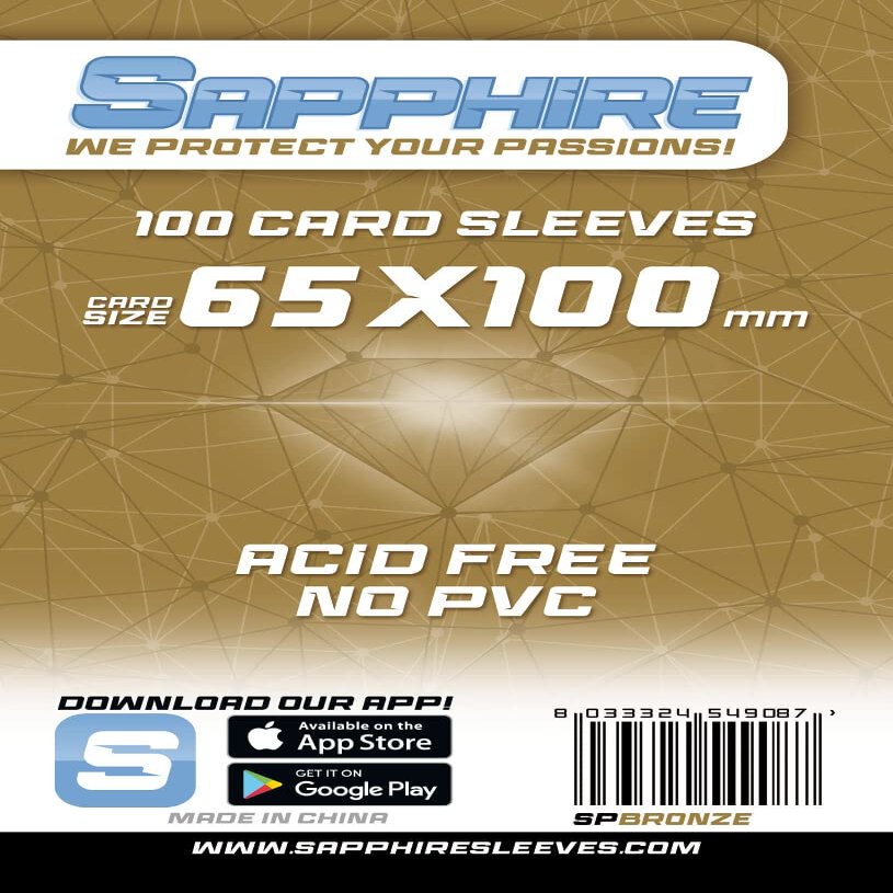 100 Sleeves Sapphire 7 Wonders 65x100 Bustine Protettive x Giochi da Tavolo