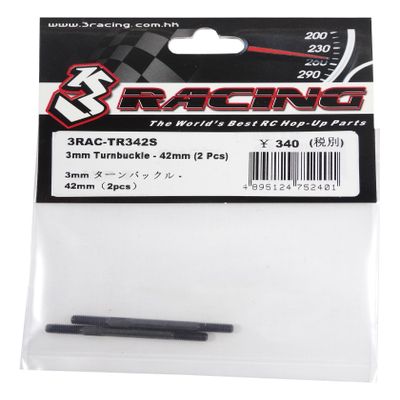 3Racing 3mm Turnbuckle 42mm 2 Pcs For Sakura D4 AWD RWD #3RAC-TR342S