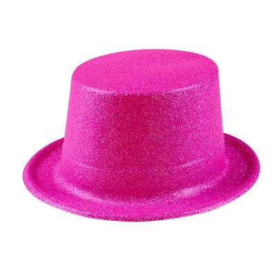 Boland 10117521 Glitter Hat, Unisex, Adult, Pink, One Size