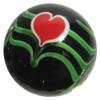 22mm Handmade Art Glass Valentine Marble w Stand by House of Marbles view 2