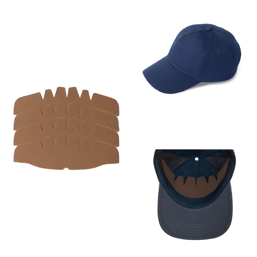 Shapers Image 4Pk Baseball Caps Crown Inserts Shapers for Fitted Caps and Snapback Hats (Brown)