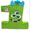 20" Tall Green Number One Pinata 1st Birthday Party Gender Monster Bash Green Color view 1