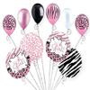 10 pc Baby Girl Sweet Safari Balloon Bouquet Baby Shower Welcome Home Zebra by Jeckaroonie Balloons view 1