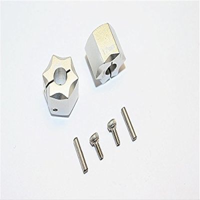GPM For Thunder Tiger Kaiser XS Upgrade Parts Aluminum Wheel Hex (12mm X 12mm) - 2Pcs Set Silver