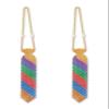 Beistle 2 Piece Beaded Rainbow Ties, 13", Multicolor view 1