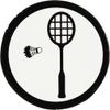 Happy Moments 20 x White/Black Cardboard Punching Figures 25 mm Tennis Racket view 1