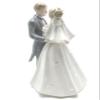 AppleTree Porcelain Classic Bride and Groom Statue Cake Topper, 8.25" Tall, White, Wedding view 2
