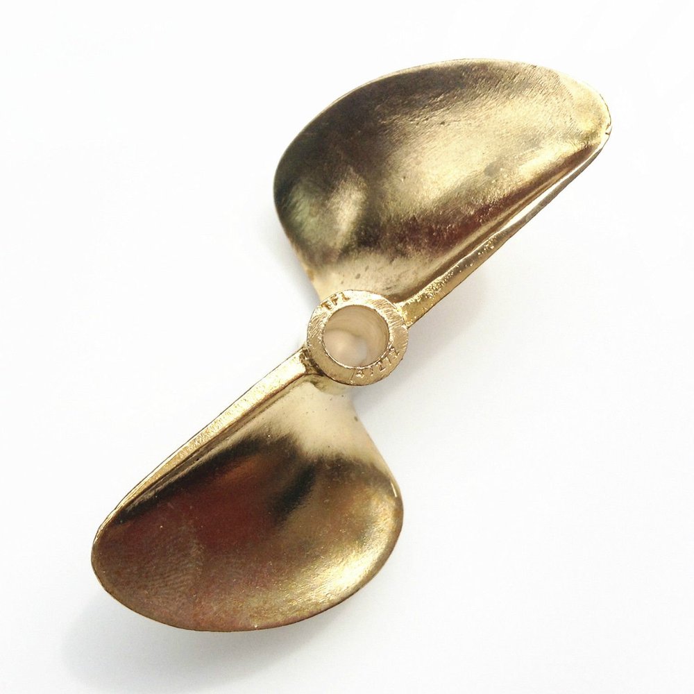 PROPELLER 472 Bronze Prop 1/4" Shaft 2 Blade 72mm Diameter 26cc RC Boat RC#88