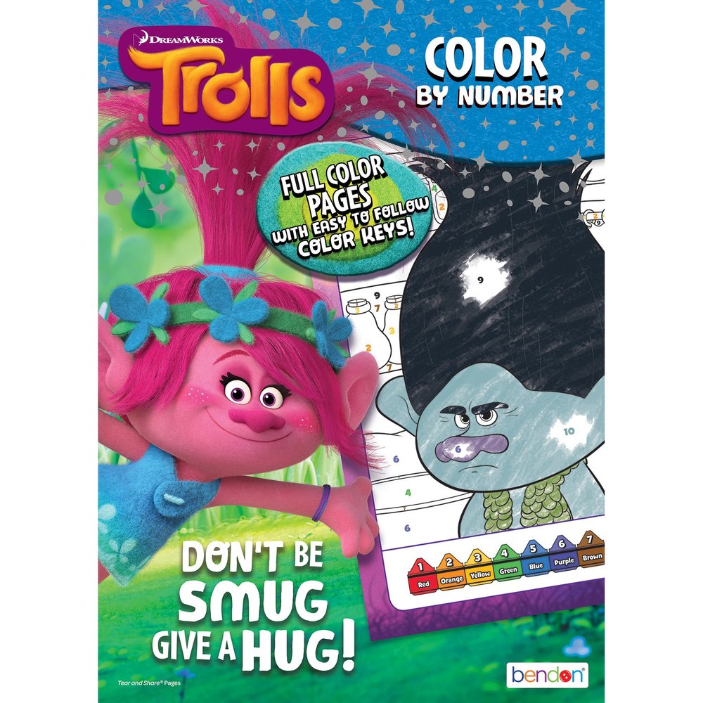 Bendon Trolls Color-by Activity Book Cards (48 Page)