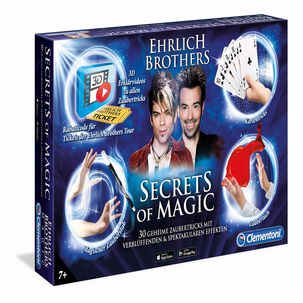 Clementoni 59048 Ehrlich Brothers Secrets of Magic Magic Box for Children Aged 7 Years and Above Magic Equipment for 30 Amazing Magic Tricks Includes 3D Explanatory Videos