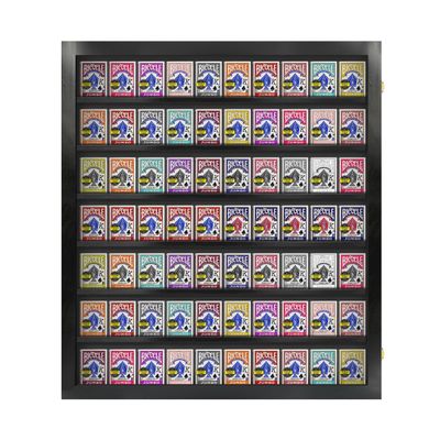 PENNZONI Card Deck Display Case - Holds 70 Playing Cards, Trading Card Display, Acrylic Wall Display Case, Playing Card Case for Cards | 4.5" Tall, Black