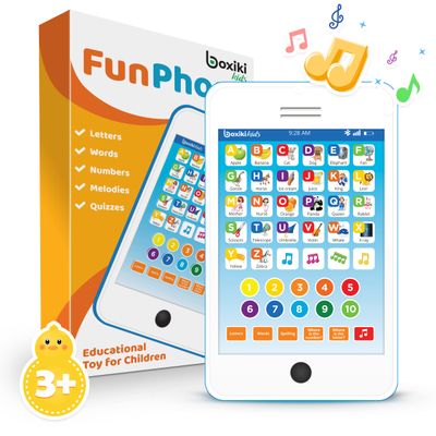 Educational Toys for 3 Year Old Boys Girls, 6-in-1 Kids Learning Tablet Phone, Toddler Learning Toys Ages 2-5, Preschool ABC Letters Numbers Spelling Music Toy, Premium Travel Gift