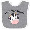 inktastic Cow You Doin' Cute Cow Baby Bib Heather and White 28b3b view 1