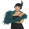 Smiffys Deluxe Boa, Teal 180cm, 80g, 1920's Razzle Fancy Dress, Adult Dress Up Accessories view 1
