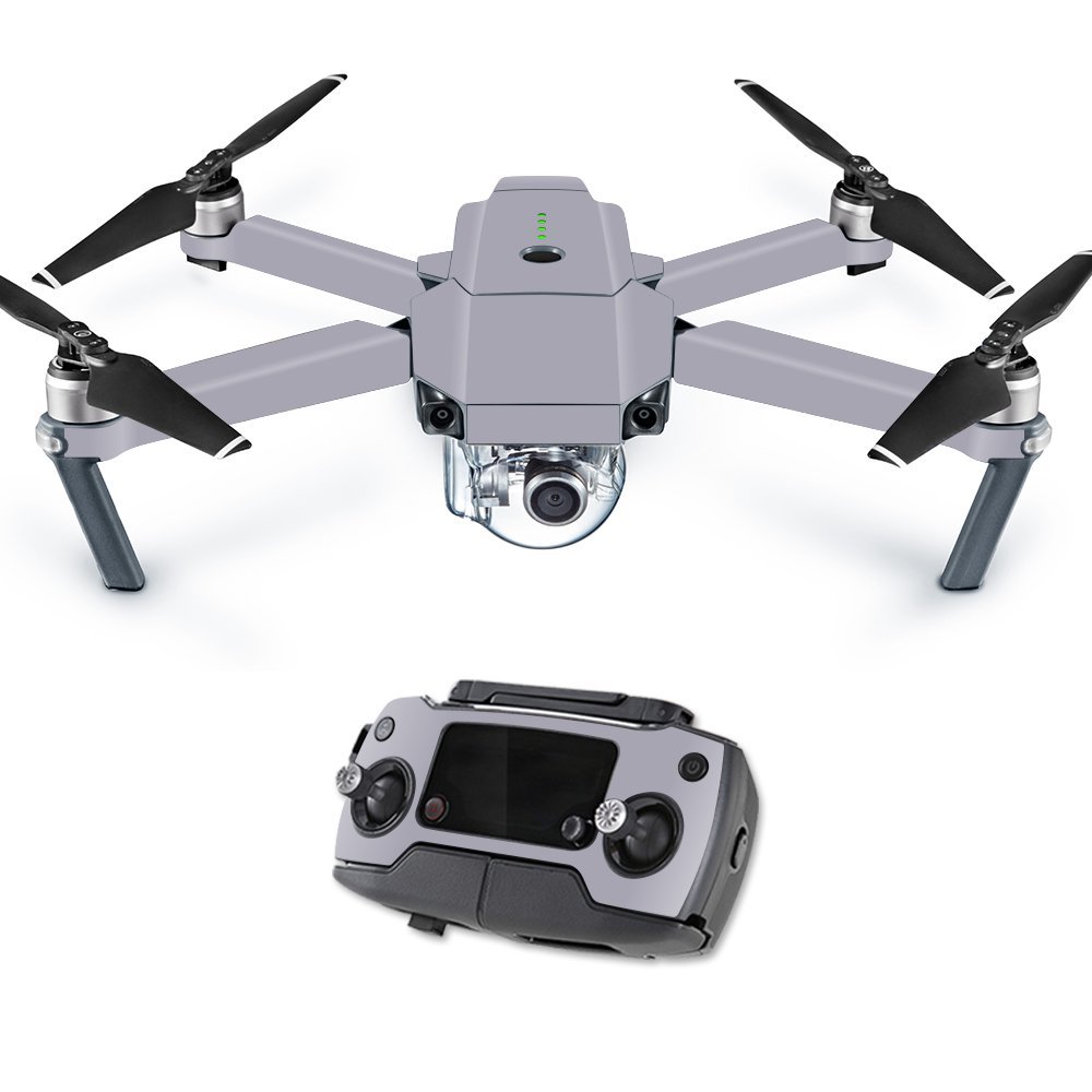 MightySkins Skin Compatible with DJI Mavic Pro Quadcopter Drone - Solid Gray | Protective, Durable, and Unique Vinyl Decal wrap Cover | Easy to Apply, Remove, and Change Styles | Made in The USA