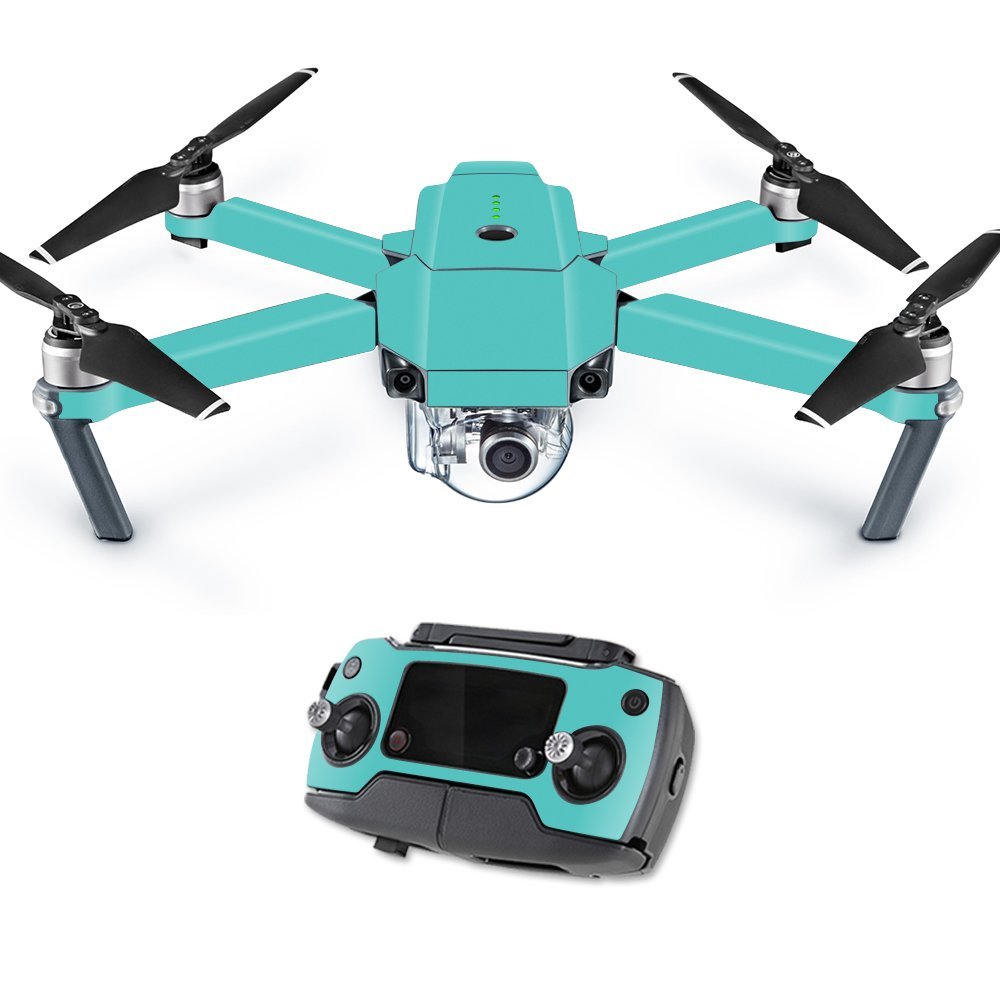 MightySkins Skin Compatible with DJI Mavic Pro Quadcopter Drone - Solid Turquoise | Protective, Durable, and Unique Vinyl Decal wrap Cover | Easy to Apply, Remove, and Change Styles | Made in The USA