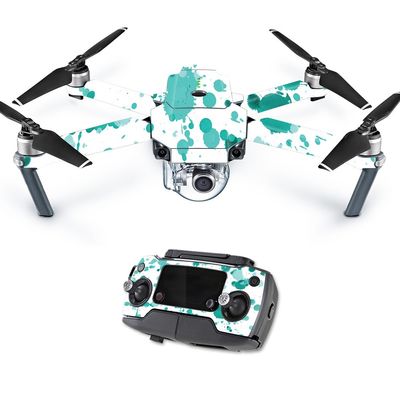 MightySkins Skin Compatible with DJI Mavic Pro Quadcopter Drone - Teal Splatter | Protective, Durable, and Unique Vinyl Decal wrap Cover | Easy to Apply, Remove, and Change Styles | Made in The USA